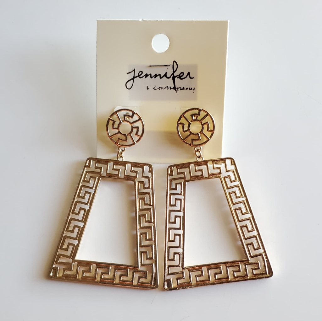 Greek Key Dangle Earrings